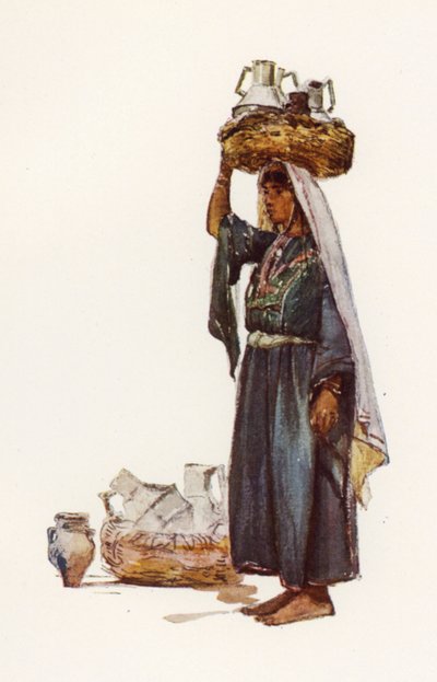 Campesino sirio con recipientes de leche de John Fulleylove