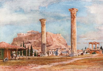 La Acrópolis desde el sitio del Templo de Zeus Olímpico de John Fulleylove