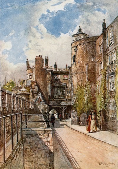Las torres Byward y Bell, con la Casa del Rey a la derecha de John Fulleylove