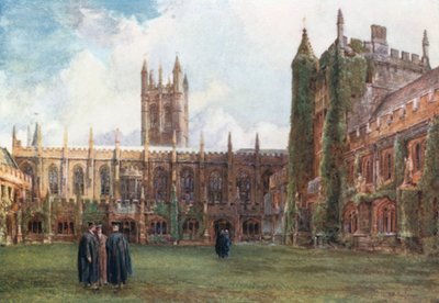 Los Claustros, Magdalen (litografía en color) de John Fulleylove