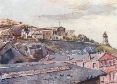 La escuela secundaria y el monumento de Burns desde la calle Jeffrey de John Fulleylove