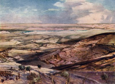 El desierto de Judea y el Mar Muerto, desde el punto más alto del Monte de los Olivos de John Fulleylove