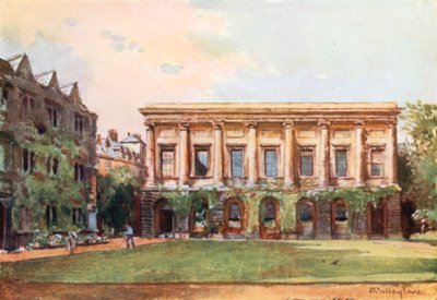 The Library, Oriel College (litografía en color) de John Fulleylove