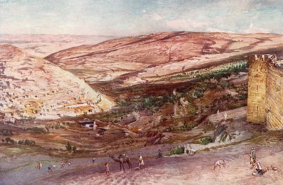 La confluencia de los valles de Hinom y Josafat, vista desde el punto oriental de las murallas de Sion de John Fulleylove