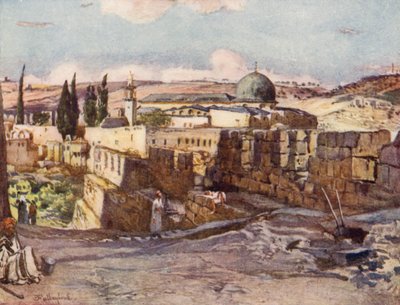 La Mezquita de El Aksa, desde el interior del Muro Sur de Jerusalén de John Fulleylove