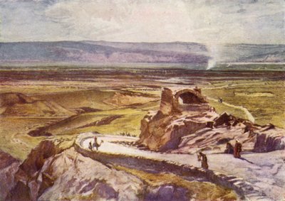 La llanura de Jericó, mirando hacia las montañas de Moab de John Fulleylove