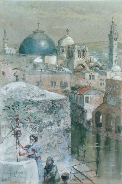 El estanque de Ezequías a la luz de la mañana, c.1902 de John Fulleylove