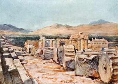La Propylaea desde el borde norte de la plataforma del Partenón de John Fulleylove