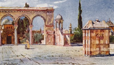 El Púlpito de Verano, desde el Pórtico Sur de la Mezquita de Omar (Cúpula de la Roca) de John Fulleylove