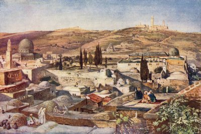 El Área del Templo y el Monte de los Olivos, desde el Monte Sion de John Fulleylove