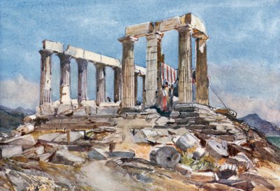 El Templo de Atenea en Sunium desde el norte de John Fulleylove