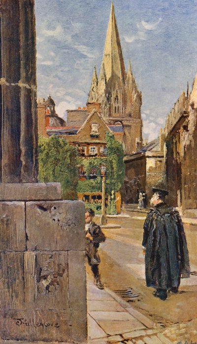 Torre de Santa María, Oxford (litografía en color) de John Fulleylove