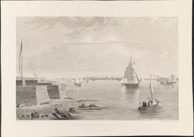 Bahía y Puerto de Nueva York desde la Isla de Bedlon, grabado por James Smillie, c.1840 (grabado) de John Gadsby Chapman