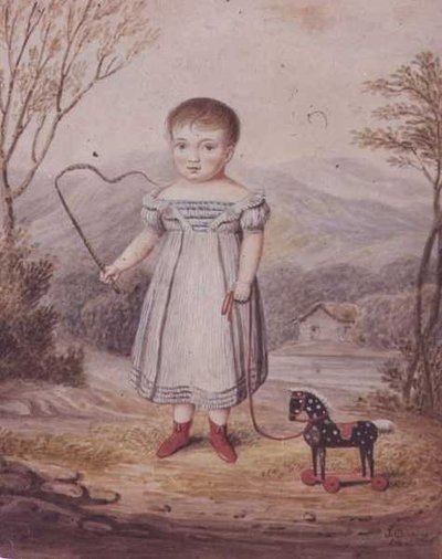 Niña con un caballo de juguete de John Gadsby Chapman
