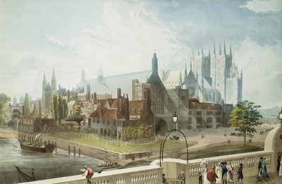 Westminster Hall y Abadía, grabado por Daniel Havell (1785-1826) publicado por Rudolph Ackermann (1764-1834) 1819 de John Gendall