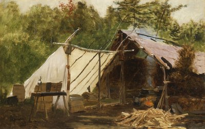Campamento en el bosque principal No, 1879 de John George Brown