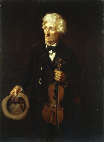 Hombre con violín, 1879 de John George Brown