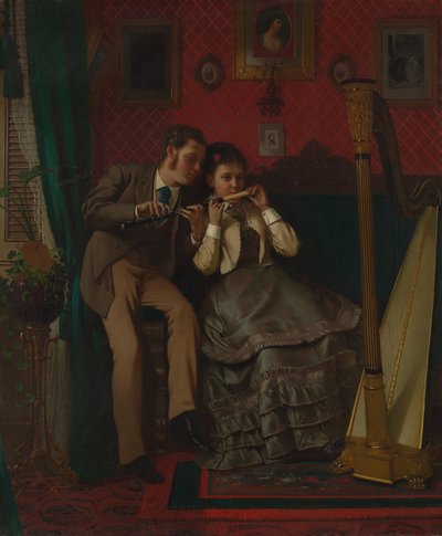 La lección de música, 1870 de John George Brown