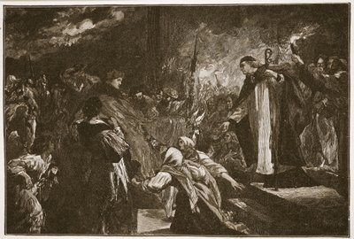 Cardenal Wolsey en la Abadía de Leicester, ilustración de 