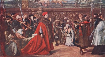 El cardenal Wolsey en procesión hacia Westminster Hall 1515 de John Gilbert
