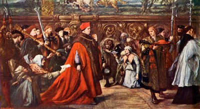 Cardenal Wolsey yendo al Salón de Westminster de John Gilbert