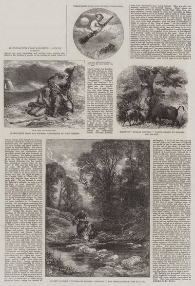 Ilustraciones de la caza africana de Baldwin de John Gilbert