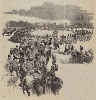 Inspección de las tropas de la Casa por Ibrahim Pacha, el martes pasado, en los Horse Guards de John Gilbert