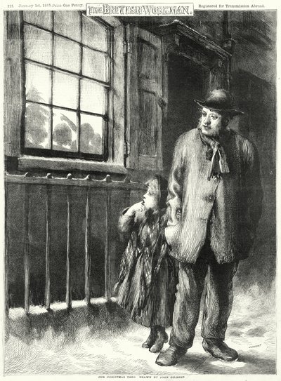 Nuestro árbol de Navidad (grabado) de John Gilbert