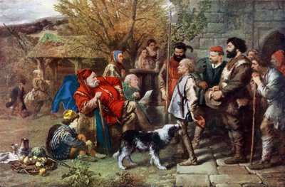 Sir John Falstaff revisa su regimiento andrajoso de John Gilbert