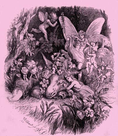 Titania y Bottom en Sueño de una noche de verano de John Gilbert