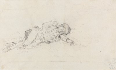 Hombre durmiendo al aire libre de John Glover