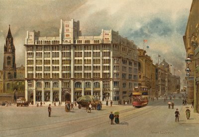 Liverpool: Tower Building y Water Street (litografia en color) de John Glynn