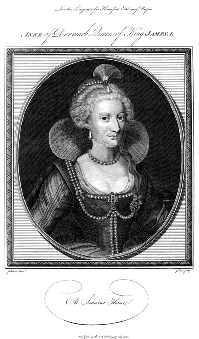 Ana de Dinamarca 1574-1619, reina consorte del Rey Jacobo I, 1786 de John Goldar