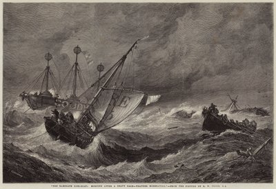El bote salvavidas de Ramsgate, mañana después de un fuerte temporal, el clima moderando de John Greenaway