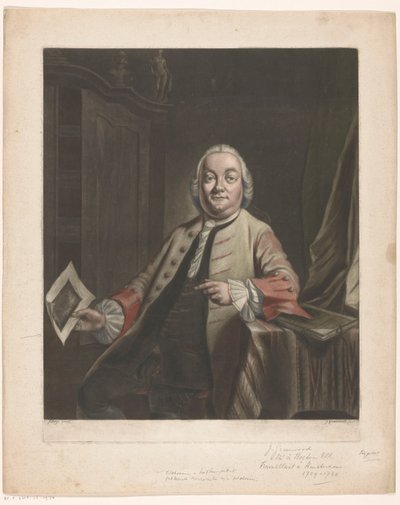 Retrato de Simon Fokke con la huella del saqueo de la casa de Gerrit Hagedooren, 1751 de John Greenwood