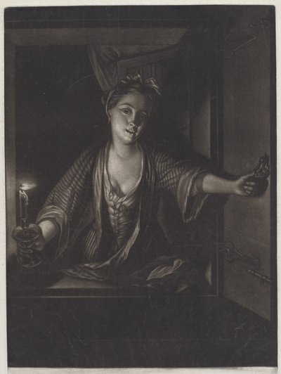 Niña con una Vela de John Greenwood after Nicolaas Verkolje