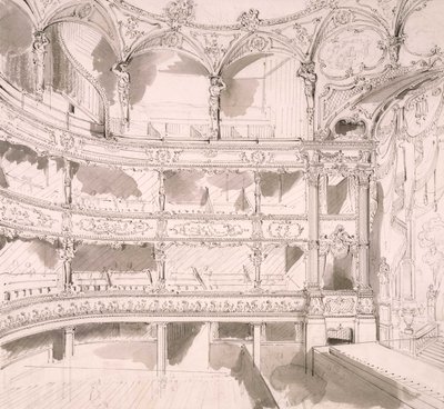 Interior del St. James Theatre, Londres (boceto) de John Gregory Crace de John Gregory Crace