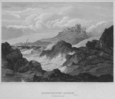 Castillo de Bamburgh, Northumberland, 1814 de John Greig