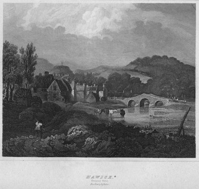 Hawick. Vista General. Roxburghshire, 1814 de John Greig