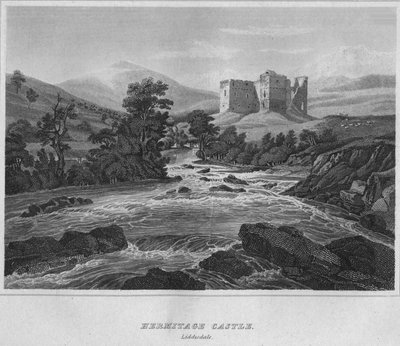 Castillo de Hermitage, Liddisdale, 1814 de John Greig