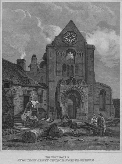 La Fachada Oeste de la Abadía de Jedburgh, Roxburghshire, 1814 de John Greig