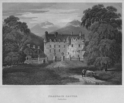 Castillo de Traquair, Peebleshire, 1814 de John Greig