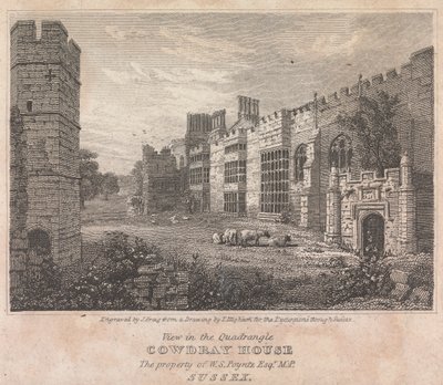 Vista en el cuadrilátero Cowdray House (para las Excursiones por Essex); página 74 (Volumen Uno) de John Greig