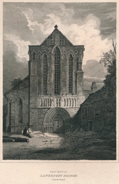 Frente oeste de la Abadía de Lanercost. Cumberland, 1814 de John Greig