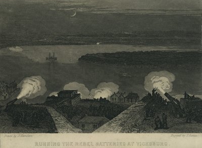 Atravesando las baterías rebeldes en Vicksburg, c.1863 de John Hamilton