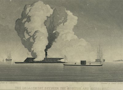 El Combate entre el Monitor y el Merrimac, c.1863 de John Hamilton