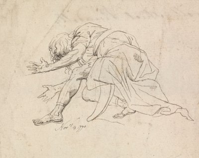Un hombre arrodillado de John Hamilton Mortimer