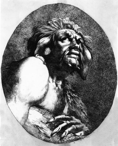 Calibán, de La Tempestad, 1776 de John Hamilton Mortimer
