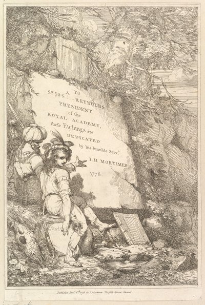 Portada de Quince Grabados Dedicados a Sir Joshua Reynolds, 1778 de John Hamilton Mortimer