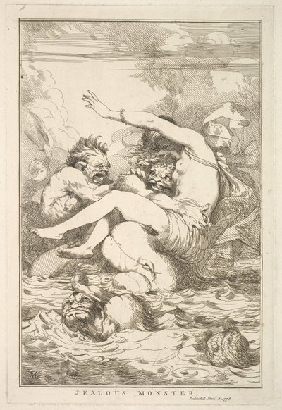 Monstruo Celoso de Quince Grabados Dedicados a Sir Joshua Reynolds de John Hamilton Mortimer